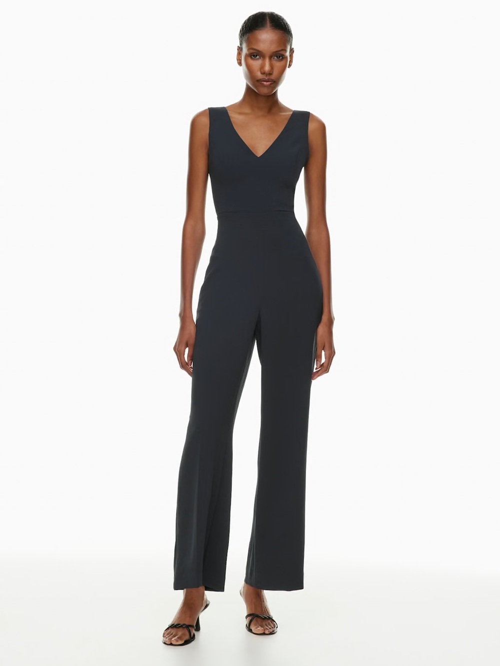 Aritzia Mayfair Wide-Leg Jumpsuit in light birch